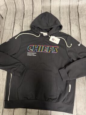 NWT Nike Men's Kansas City Chiefs Crucial Catch Black Standard Issue Hoodie XL